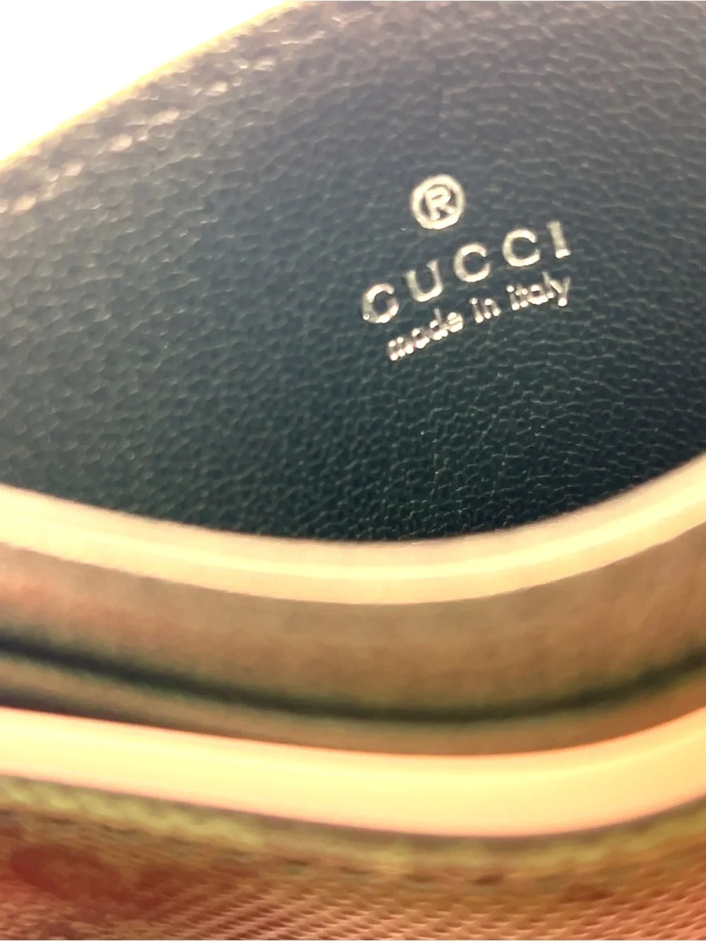 Gucci Essence Classic card case Dark Green GG Canvas Box + Dustbag